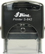 self-inking stamp for hard, glossy, plastic or other surfaces that can not absorb standard inks