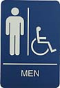 Molded ADA Signage 6x9 Men Handicap